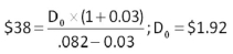 <strong> Douglass Gardens pays an annual dividend that is expected to increase by 3.6 percent per year.The stock commands a market rate of return of 12.6 percent and sells for $28.50 a share.What is the expected amount of the next dividend?</strong> A) $2.03 B) $2.57 C) $3.17 D) $2.20 E) $2.28