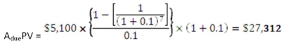 <strong> You are comparing two annuities with equal present values.The applicable discount rate is 8.75 percent.One annuity pays $5,000 on the first day of each year for 20 years.How much does the second annuity pay each year for 20 years if it pays at the end of each year?</strong> A) $5,211 B) $5,267 C) $5,309 D) $5,390 E) $5,438