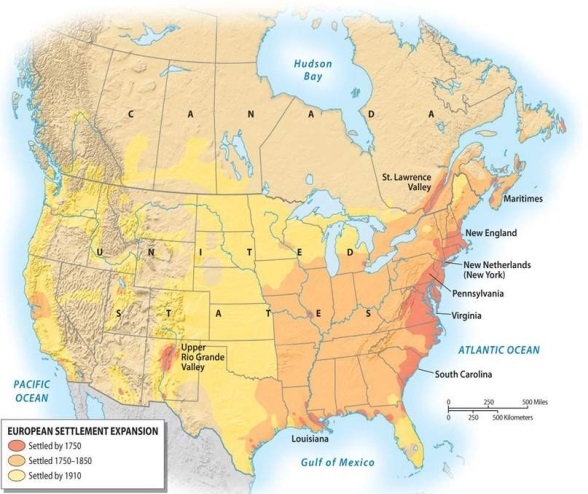 <strong>The settlement of North America by Europeans took place in how many stages? </strong> A) one B) two C) three D) four E) five