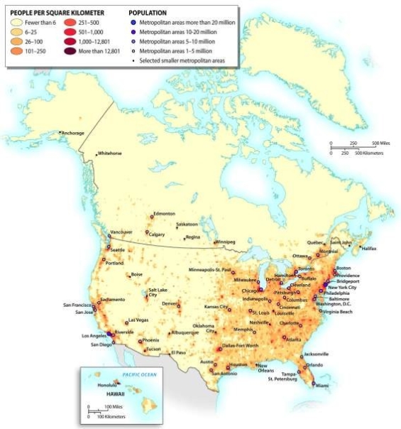 <strong>What region of the United States contains the country's densest population settlement? </strong> A) the Midwest B) the Atlantic Coast C) the Pacific Coast D) the Sunbelt E) the Great Plains