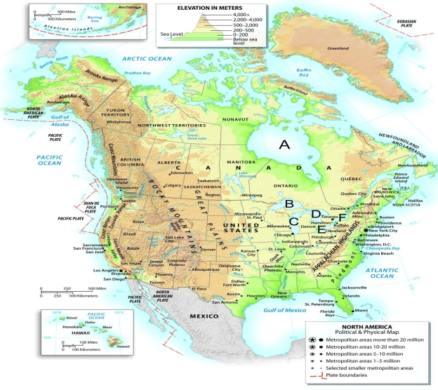 -What is the name of the body of water labeled on the map with the letter B?