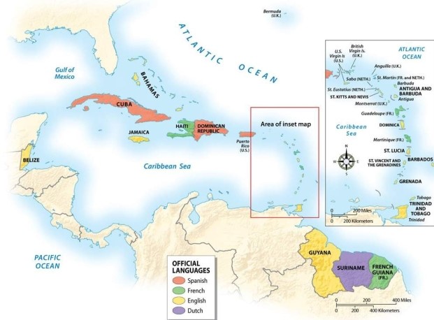 <strong>What is the most common language in the Caribbean?  </strong> A) English B) Spanish C) French D) Dutch E) Portuguese <div style=padding-top: 35px> 