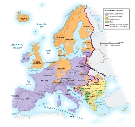 <strong>In what part of Europe is Protestantism the dominant religion?  </strong> A) northern Germany B) Sweden and Norway C) England D) only England and northern Germany E) England, northern Germany, Sweden and Norway <div style=padding-top: 35px> 