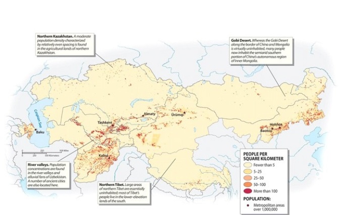 Write True or False to the statements below.If the statement is false, rewrite the underlined word or phrase to make the statement true. -<u>Azerbaijan</u> has the highest population density in Central Asia.