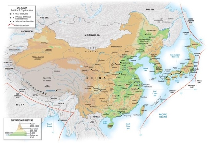 <strong>What is the most mountainous region of China? </strong> A) north B) east C) west D) central E) south