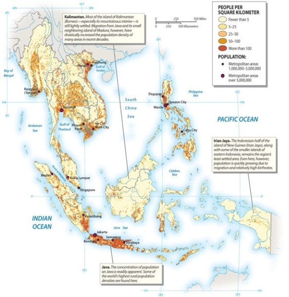 <strong>What country has the highest population density in Southeast Asia? </strong> A) Burma B) Indonesia C) Singapore D) Thailand E) Malaysia