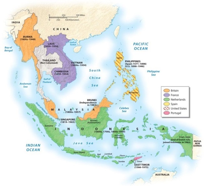 <strong>Who were the first Europeans to arrive in Southeast Asia to colonize the region? </strong> A) British B) Dutch C) Portuguese D) French E) Spanish