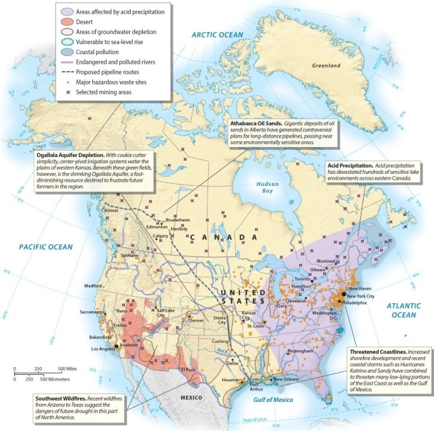 Identify the environmental problems in North America,then discuss the role of affluence in creating these problems.
