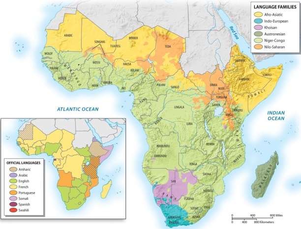 <strong>Which indigenous language group is most widespread in Sub-Saharan Africa? </strong> A) Niger-Congo B) Khoisan C) Austronesian D) Nilo-Saharan E) Indo-European