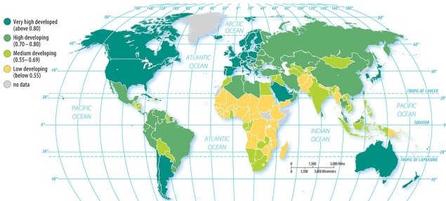 <strong>Figure 9.1.2 Looking at Figure 9.1.2,which of the following countries has the highest HDI?</strong> A) India B) China C) Saudi Arabia D) South Africa E) Madagascar
