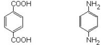 Draw the repeating, monomeric unit of Kevlar, a polyamide made from terephthalic acid and 1,4-diaminobenzene. These compounds are pictured below: