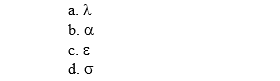 Which of the following is the Greek letter associated with Cronbach's alpha, sometimes known as coefficient alpha?