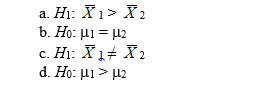 Which of the following represents a nondirectional research hypothesis?