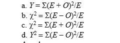 Which of the following is the correct formula for the one-sample chi-square?  <div style=padding-top: 35px> 