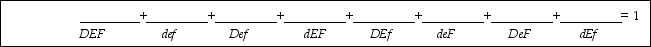 Refer to this map to answer the questions: a) What is the distance between gene E and gene F? b) Assuming I = 0, what is the probability of no crossovers between gene D and gene E? c) Assuming I = 0, what is the probability of no crossovers between gene E and gene F? d) Considering both gene pairs, what is the proportion of nonrecombinant gametes? e) What is the predicted frequency of each parental gamete (DEF/def )? f) What is the recombination frequency between gene D and gene E? g) What is the recombination frequency between gene E and gene F? h) What is the frequency of two single recombinant gametes between genes D and E? i) What is the frequency of two single recombinant gametes between genes E and F? j) What is the frequency of each of the double- recombinant gametes, DeF and dEf? k) Fill in the blanks below to prove that the sum of the frequencies of the eight predicted gamete genotypes is e 1.0:
