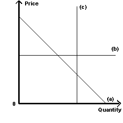 <strong> Refer to Exhibit 5-1. Which demand curve has elasticity that varies along its length?</strong> A) (a) B) (b) C) (c)