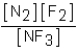 <strong>Which of the following would be the equilibrium expression for the system given below? N<sub>2</sub>(g)+ 3F<sub>2</sub>(g) 2NF<sub>3</sub>(g)</strong> A) B) C) D)