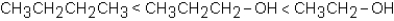 <strong>Which of the following correctly arranges the given compounds in order of increasing boiling point (lowest to highest)?</strong> A) B) C) D)