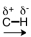 <strong>Which of the following correctly represents the polarity of the bond?</strong> A) B) C) D)
