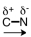 <strong>Which of the following correctly represents the polarity of the bond?</strong> A) B) C) D)