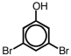 <strong>What is the name of the compound shown? </strong> A)1,3-dibromophenol B)3,5-dibromophenol C)2,4-dibromophenol D)1,5-dibromophenol