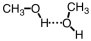 <strong>Which of the following best represents hydrogen bonding in methanol?</strong> A) B) C) D)