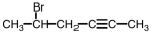 <strong>Name the following compound. </strong> A)5-bromo-2-hexyne B)bromo-4-hexyne C)1-bromo-1-methyl-3-pentyne D)none of these are correct