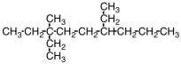 <strong>What is the longest carbon chain for the compound shown? </strong> A)7 B)8 C)9 D)10