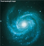 <strong>What is the orientation of the galaxy shown above relative to us on Earth </strong> A)edge-on B)face-on C)nearly edge-on D)None of the other choices are correct.