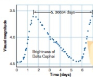 <strong>The above light curve shows a period that indicates ________________________. </strong> A)the star gets dimmer quickly and brighter gradually B)the star gets brighter quickly and dimmer gradually C)the binary star system has an elliptical orbit D)the system remains at constant absolute magnitude
