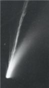 <strong>Which tail in the following photo is the gas tail </strong> A)the straight lined white tail B)the curved white tail C)both the straight and curved tails D)Neither because the photo does not show a gas tail.