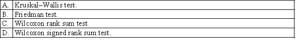 The non-parametric counterpart of the randomised block model of the analysis of variance is the: