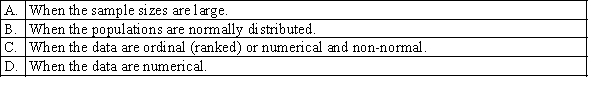 Which of the following best describes when a non-parametric test for comparing two or more populations should be used instead of its parametric counterpart?