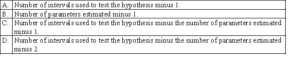 Which of the following best describes the degrees of freedom needed in a Chi-squared test for normality?
