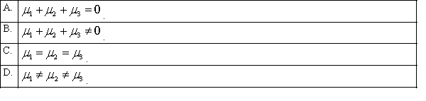 Which of the following is a correct formulation for the null hypothesis in one-way ANOVA?