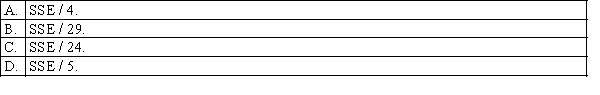 In one-way ANOVA, suppose that there are five treatments with and . Then the mean square for error, MSE, equals: