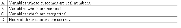 Which of the following best describes numerical statistical variables?