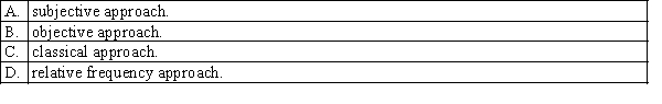 An approach of assigning probabilities that assumes that all outcomes of the experiment are equally likely is referred to as the: