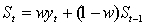 <strong>Time-series forecasting with exponential smoothing uses the following formula:` . where is the exponentially smoothed time series at time t, is the value of the time series at time t, and w is the smoothing constant. The forecast value at time t + 1, where w = 0.3, is given by:</strong> A) F<sub>t</sub><sub>+1</sub> = 0.3y<sub>t</sub><sub>+1</sub> + 0.7S<sub>t</sub><sub>+1</sub>. B) F<sub>t</sub><sub>+1</sub> = 0.3y<sub>t</sub> + 0.7S<sub>t</sub><sub>-1</sub>. C) F<sub>t</sub><sub>+1</sub> = 0.3y<sub>t</sub> + 0.7S<sub>t</sub>. D) F<sub>t</sub><sub>+1</sub> = 0.3y<sub>t</sub><sub>-1</sub> + 0.7S<sub>t</sub>.