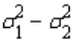 When comparing two population variances, we test H<sub>0</sub>: = 0.