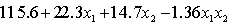 An economist is in the process of developing a model to predict the price of gold. She believes that the two most important variables are the price of a barrel of oil and the interest rate She proposes the first-order model with interaction: . A random sample of 20 daily observations was taken. The computer output is shown below. THE REGRESSION EQUATION IS . S = 20.9 R-Sq = 55.4%. Do these results allow us at the 5% significance level to conclude that the model is useful in predicting the price of gold?
