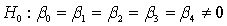 <strong>In testing the validity of a multiple regression model in which there are four independent variables, the null hypothesis is:</strong> A) . B) . C) . D) .