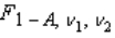 We define as the value of the F with and degrees of freedom such that the area to its left under the F curve is A, while is defined as the value such that the area to its left is A.