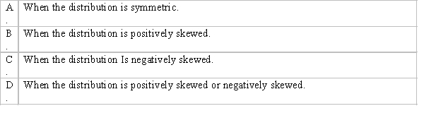 Which of the following statements describes when the median is a better measure of centre than the mean?