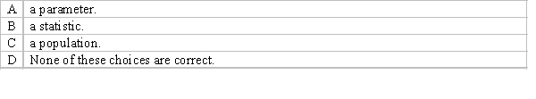 A summary measure that is computed from a sample to describe a characteristic of the population is called:  <div style=padding-top: 35px> 