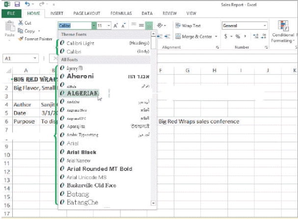 -In the accompanying figure, the font in Live Preview is _____.