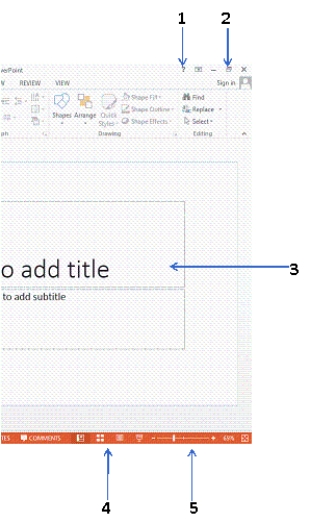 -The arrow marked 2 in the accompanying figure points to the ____ buttons that are used to minimize and maximize the PowerPoint window.