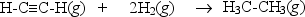 <strong>Hydrogenation of double and triple bonds is an important industrial process.Calculate (in kJ)the standard enthalpy change \Delta H° for the hydrogenation of ethyne (acetylene)to ethane. Bond: C-C C \equiv C C-H H-H </strong> A)-296 kJ B)-51 kJ C)51 kJ D)296 kJ E)381 kJ