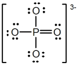 <strong>In the following Lewis structure for phosphate,phosphorus has a formal charge of ____ and an oxidation number of ____.  </strong> A)0,-3 B)0,5 C)5,-3 D)5,5 E)3,5 <div style=padding-top: 35px> 