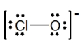 The formal charges on Cl and O in the structure shown for the ClO<sup>-</sup> ion are,respectively